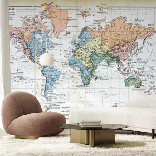 Sticker Alte Karte von 1883 Weltkarte