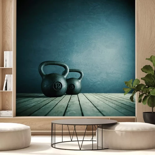 Sticker Metallgewichte in kühlen Farben