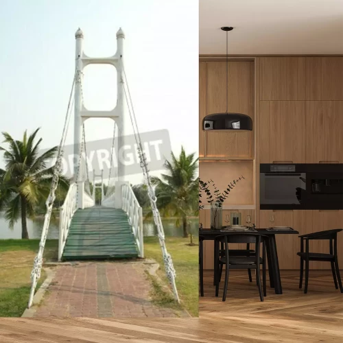 Fototapete Weiße Brücke in Tropen