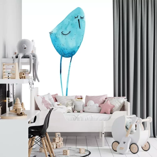 Sticker Minimalistischer Vogel auf langen Beinen