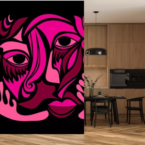 Sticker Funky Abstrakte Kunst Gesicht