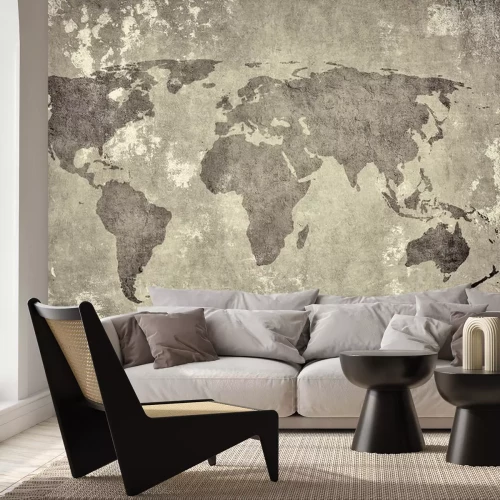 Sticker Grunge-Karte der Welt