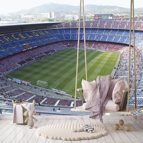 Fototapete Das Fußballstadion Camp Nou von oben