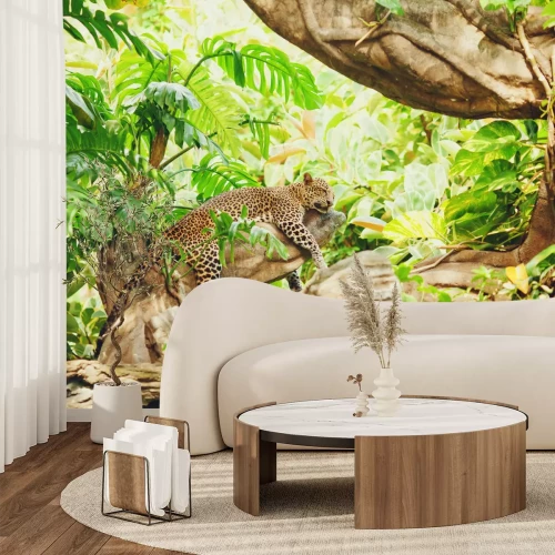 Fototapete Leopard im Dschungel