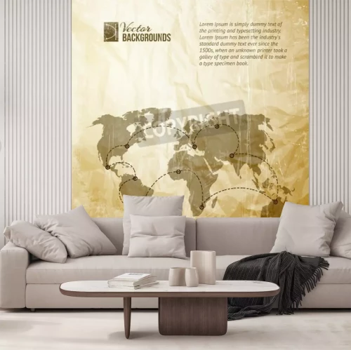 Fototapete Verbundene Länder auf Weltkarte