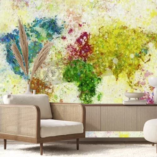 Fototapete Weltkarte in malerischem Stil