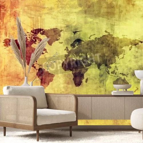 Fototapete Bunte Weltkarte mit Textur