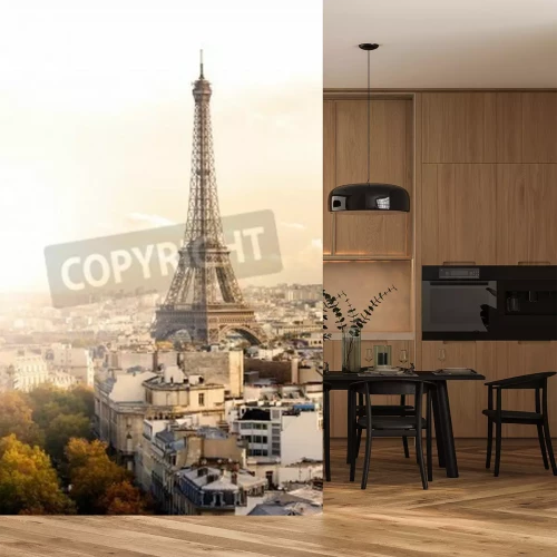 Fototapete Paris Eiffelturm am bewölkten Tag