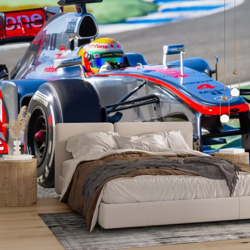 Fototapete Formel 1 türkisfarbener Bolid