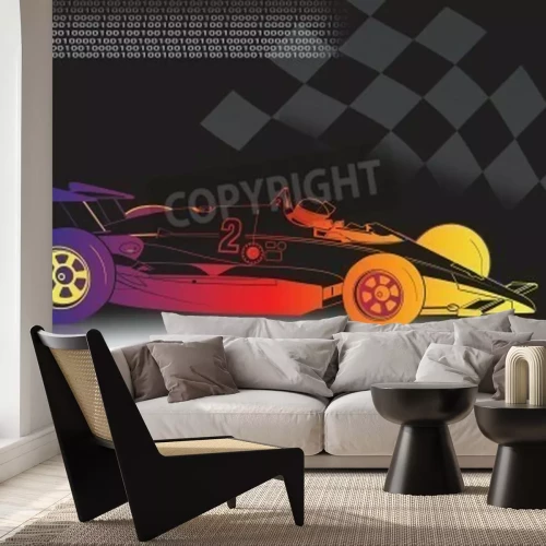 Fototapete Neon-Bolid