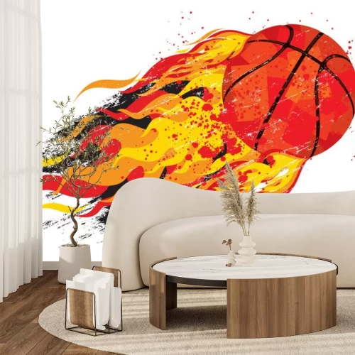 Sticker Flammender Basketball