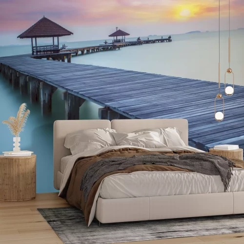 Fototapete Steg über stillem Ozean