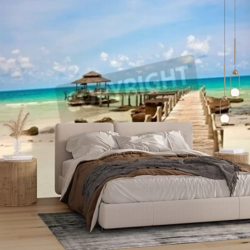 Fototapete Steg auf thailändischem Strand