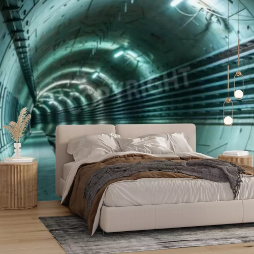 Fototapete Technischer Tunnel aus Beton