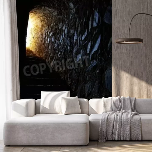 Fototapete Tunnel mit Treppen