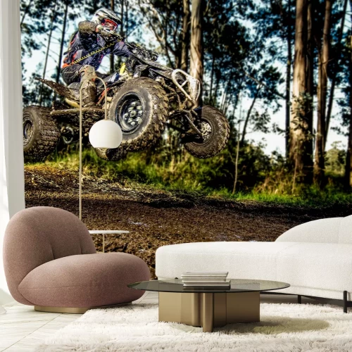 Fototapete Sport im Waldschlamm