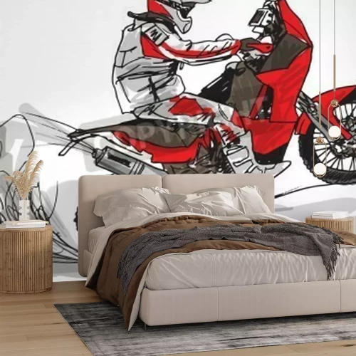 Fototapete Rotes Motorrad Moto GP