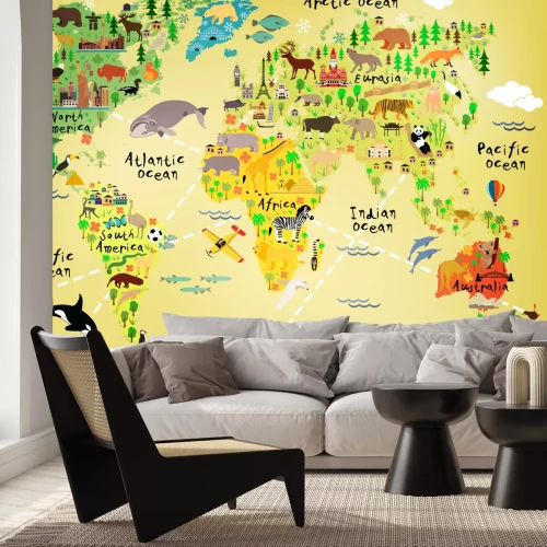 Fototapete Illustrierte Weltkarte