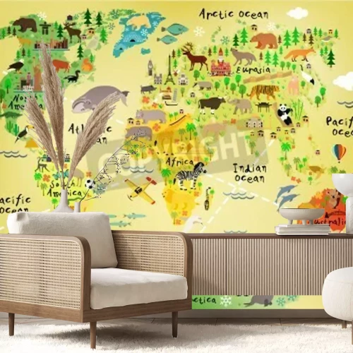 Fototapete Illustrierte Weltkarte