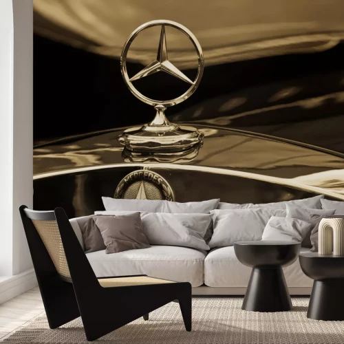 Fototapete Nahaufnahme des Logos von Mercedes