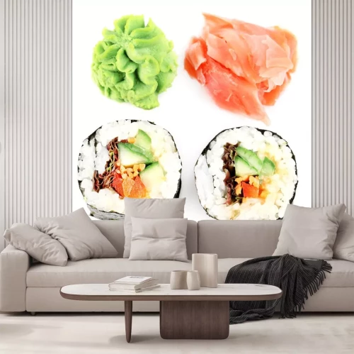 Sticker Sushi-Rollen mit Fisch und Gemüse