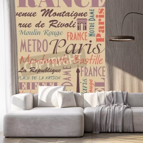 Fototapete Vintageillustration aus Paris