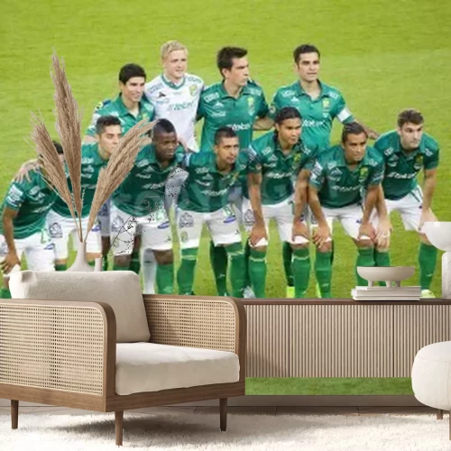 Fototapete Für Fotos posierende Fußballspieler