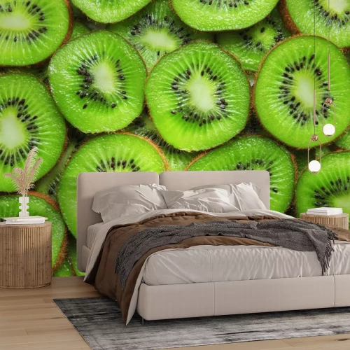 Sticker Aufgeschnittene Kiwis übereinander gestapelt