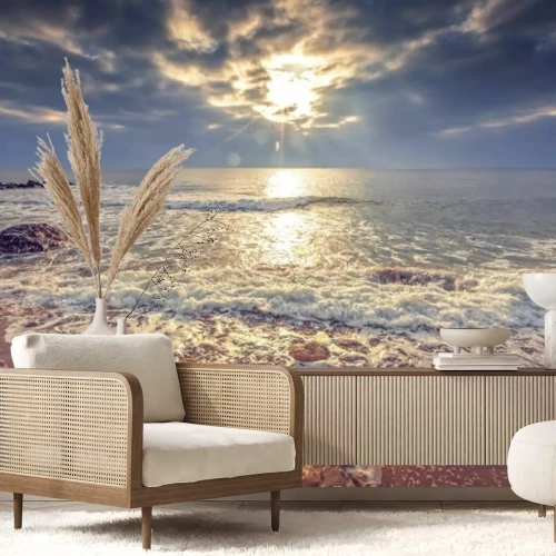 Fototapete Sonnenuntergang über der Meereslandschaft