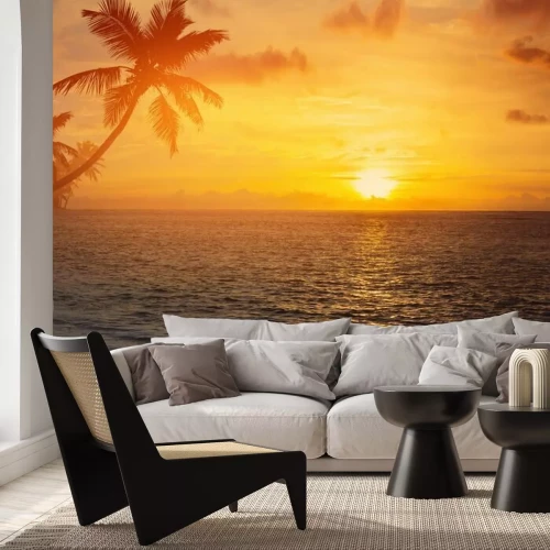 Fototapete Strand unter Palmen