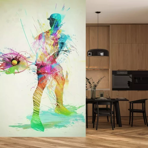 Sticker Abstract tennis player