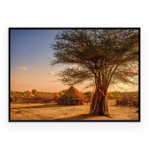 Poster Dorf in Afrika