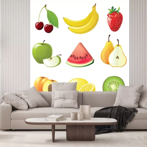 Sticker Obst ganz und geschnitten Sammlung von Grafiken