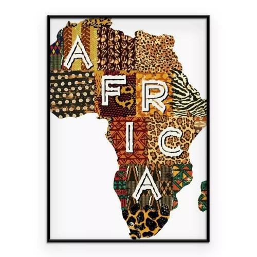 Poster Afrika Patchwork Vektorkarte