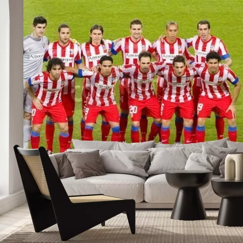 Fototapete Fußballmannschaft vor Spielbeginn