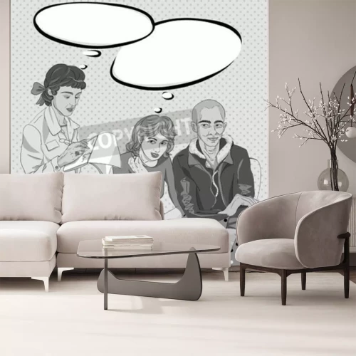 Fototapete Schwarz-weißes Pop-Art-Muster