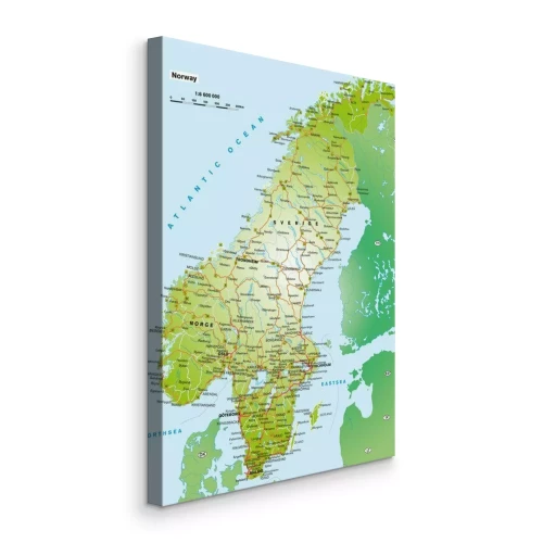 Bild Detaillierte Karte von Norwegen