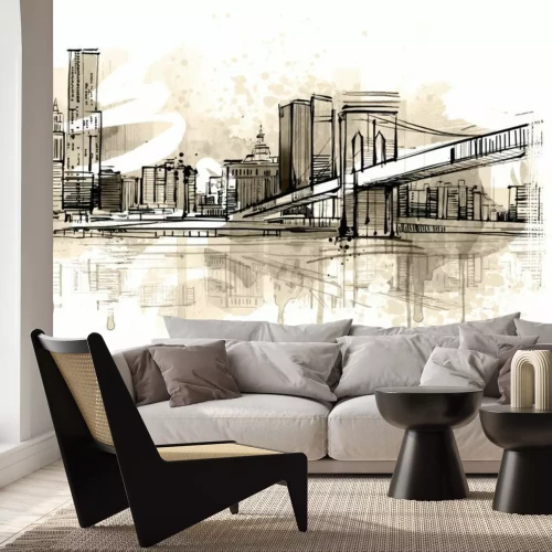 Fototapete Bleistiftskizze von New York City