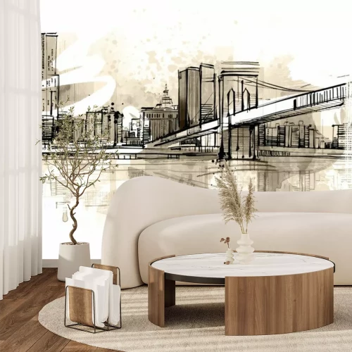 Sticker Bleistiftskizze von New York City