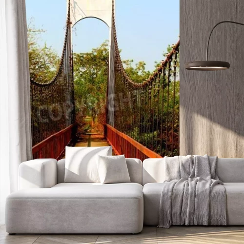 Fototapete Rote Brücke 3d