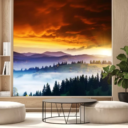 Fototapete Sonnenuntergang und Himmel vor dem Sturm