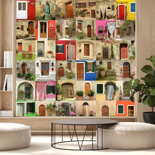 Fototapete Bunte fenster und türen