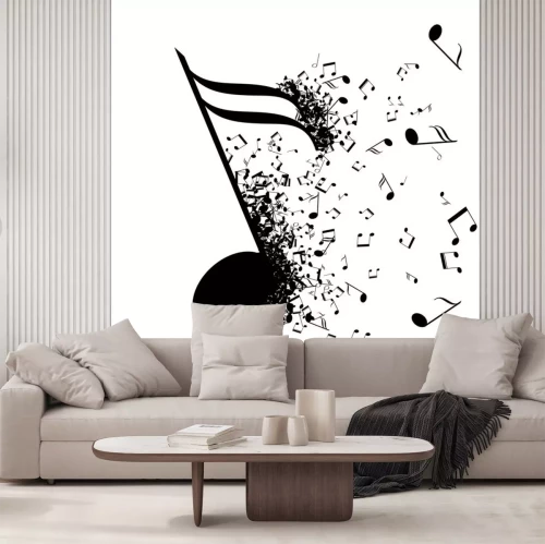 Sticker Abstrakte Noten schwarz-weiße Grafik