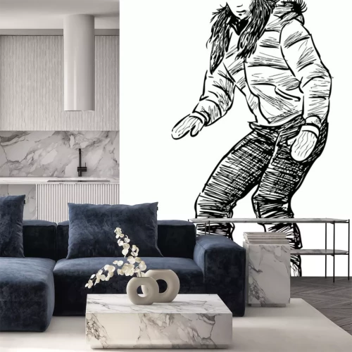 Sticker Mädchen auf einem Snowboard