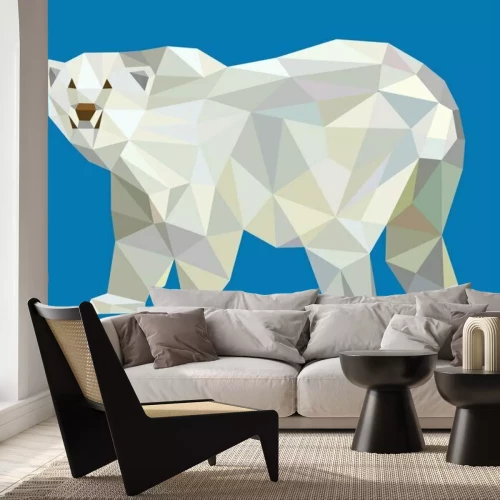 Sticker Eisbär Low-Poly-Vektor