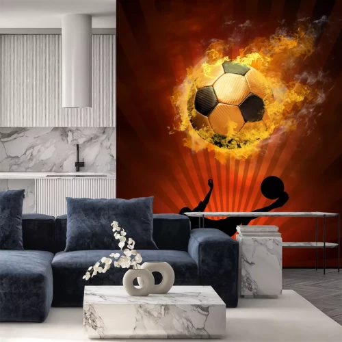 Fototapete Ball in riesigen Flammen