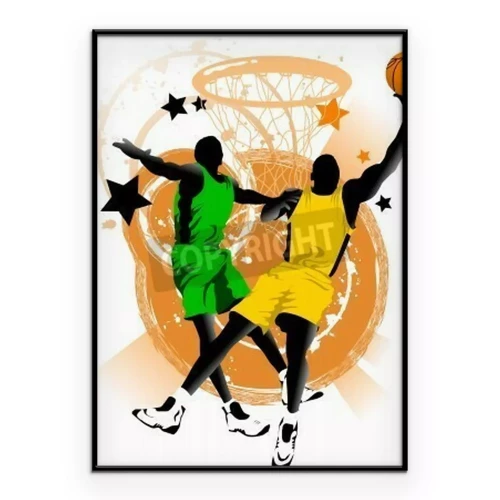 Poster Grafik von Basketballspielern während eines Spiels