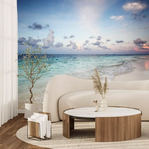 Fototapete Meeresstrand und Wolken