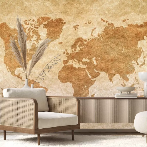 Fototapete Kontinente auf einer alten Karte