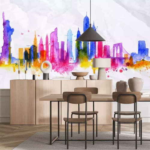 Sticker Silhouette overlay city New york